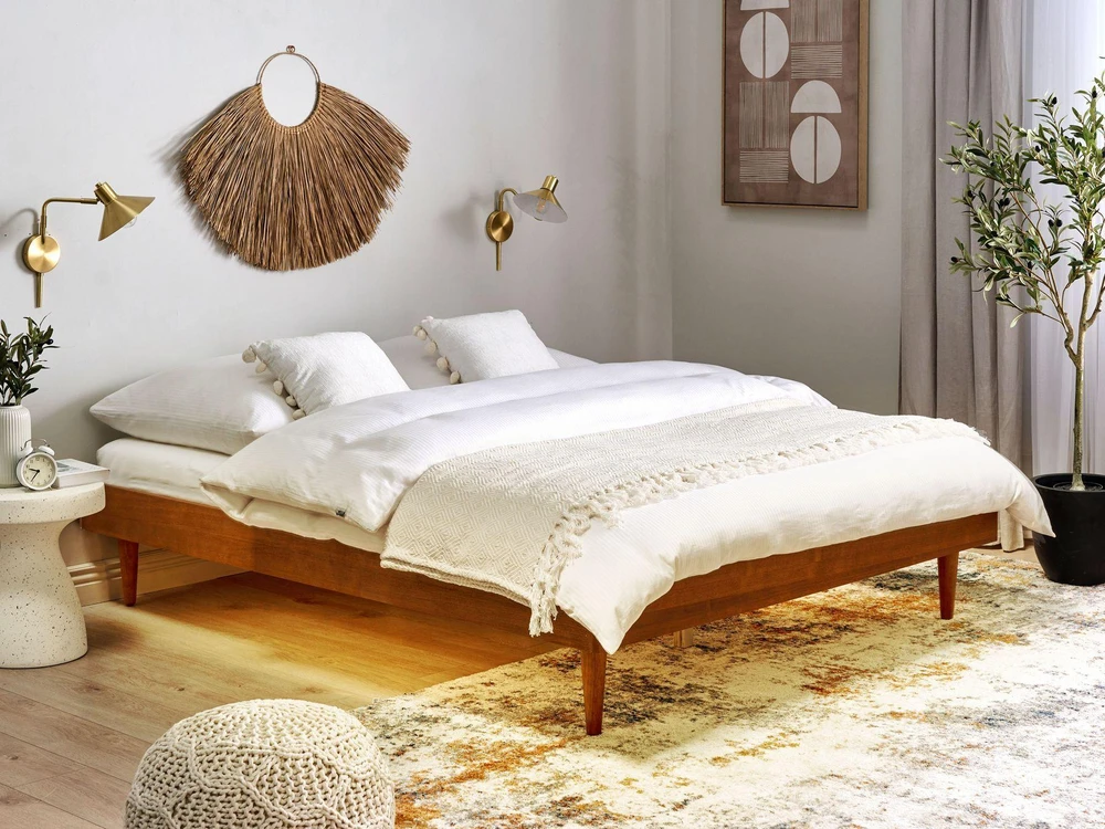 Beliani LED lova TOUCY 160 x 200 cm, ruda