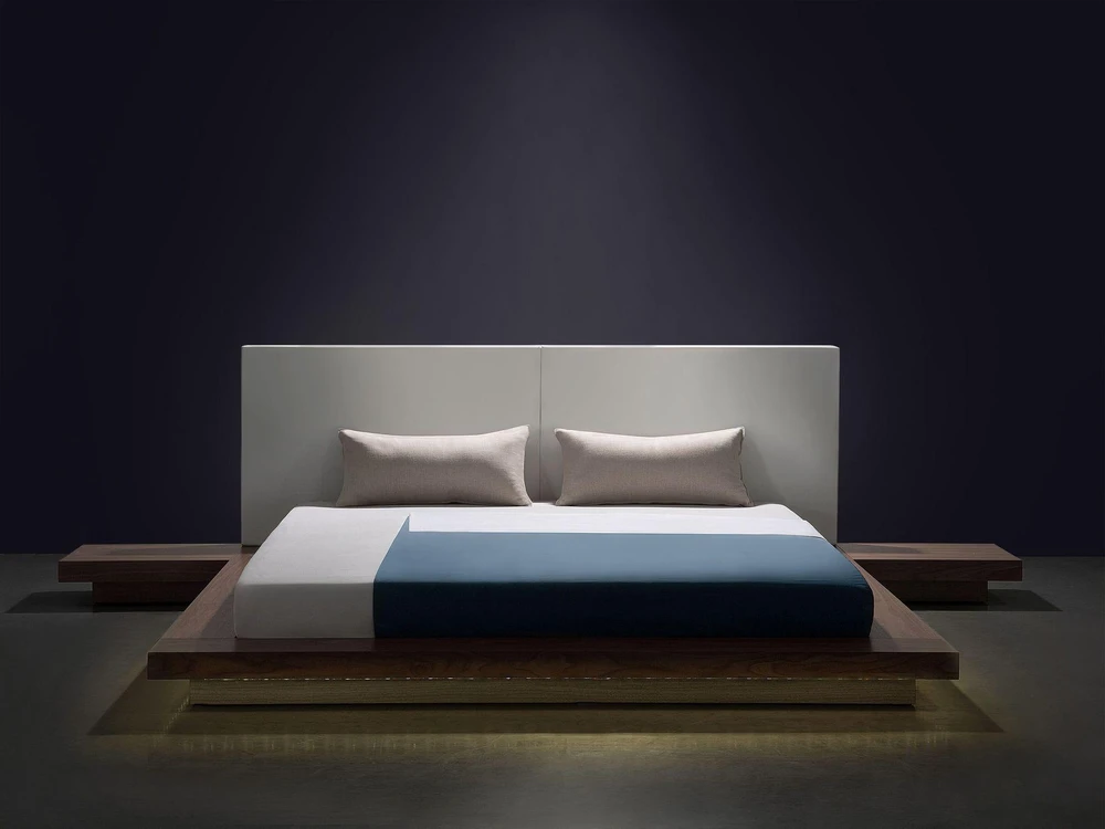 Beliani LED lova ZEN 160 x 200 cm ruda uosio spalvos