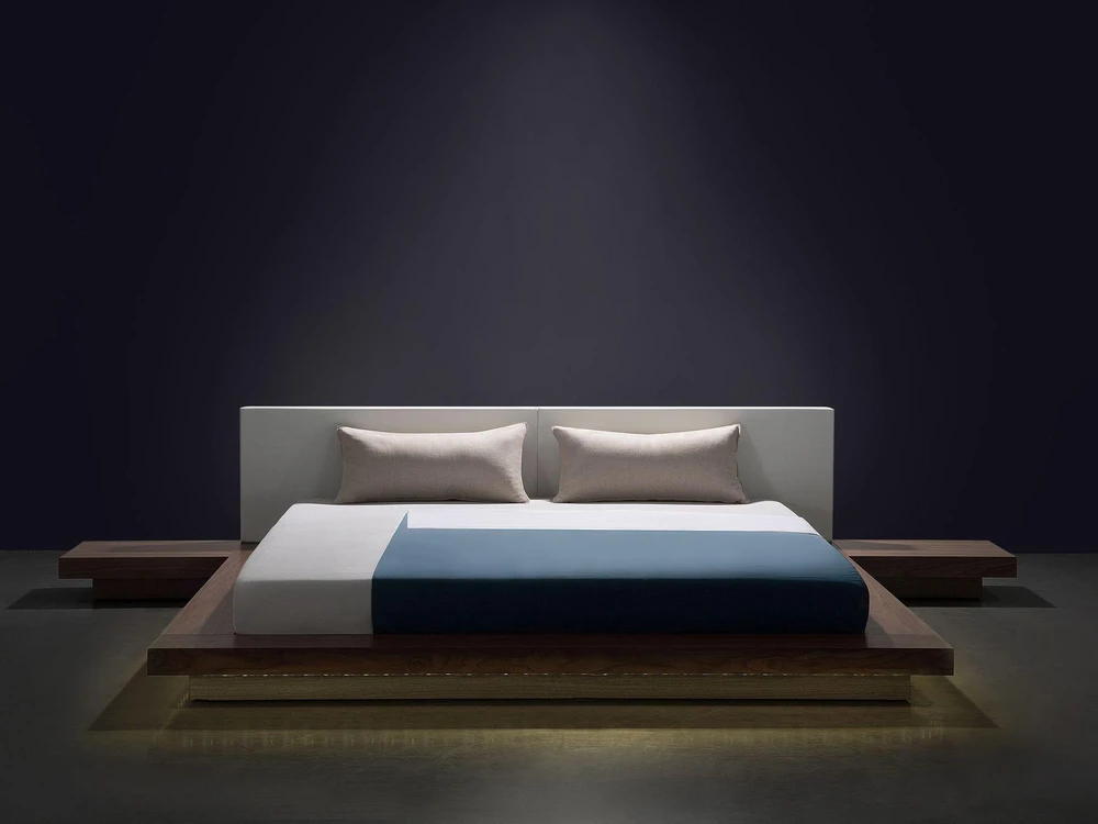 Beliani LED lova ZEN 180 x 200 cm, rudo uosio spalvos