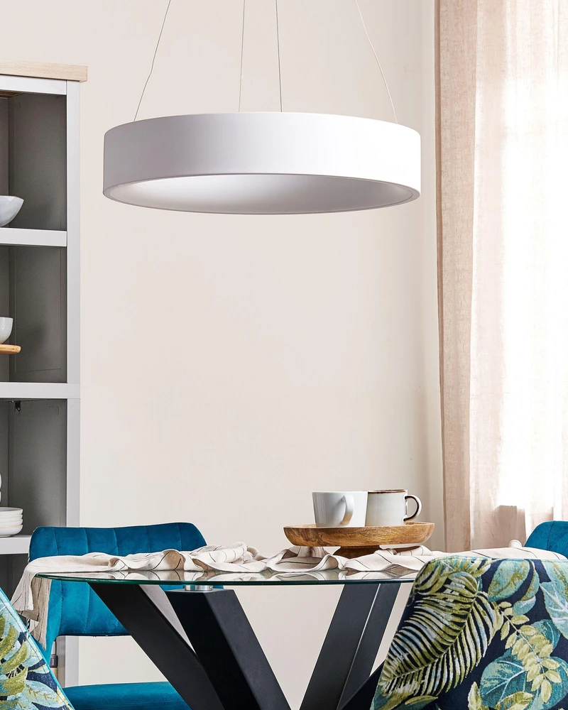 Beliani LED pakabinamas šviestuvas LENYA, metalas, baltas