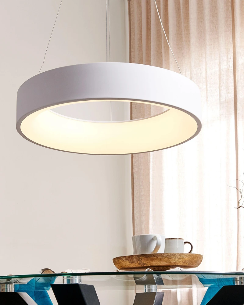 Beliani LED pakabinamas šviestuvas LENYA, metalas, baltas