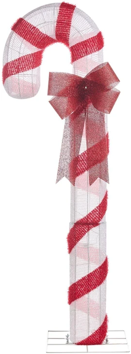 Beliani LED sodo dekoracija ALARNI Saldainio lazdelė 150 cm raudona