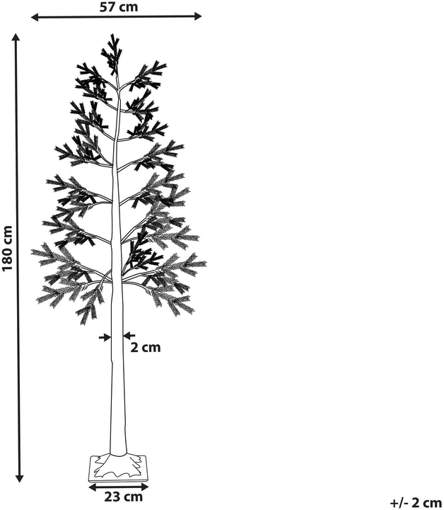 Beliani LED sodo dekoracija ALBIONI medelis 180 cm baltas