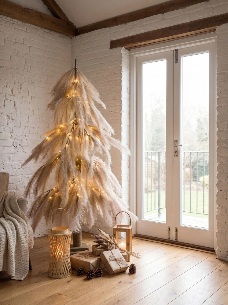 Beliani LED sodo dekoracija BIFROST 123 cm eglutė, smėlio spalvos