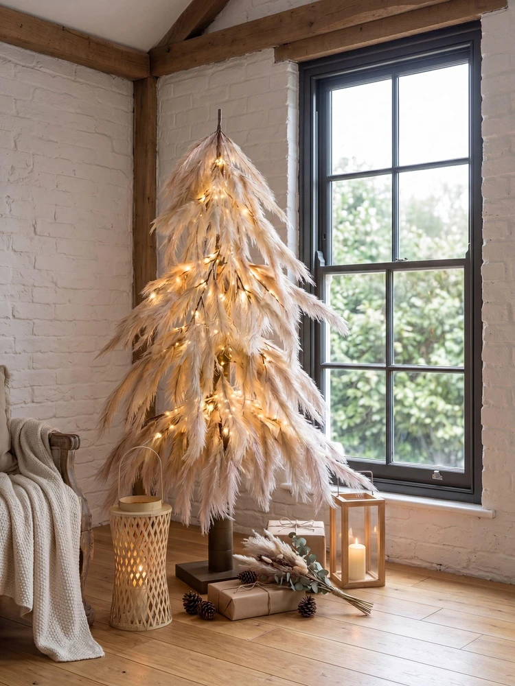 Beliani LED sodo dekoracija BIFROST 123 cm eglutė, smėlio spalvos