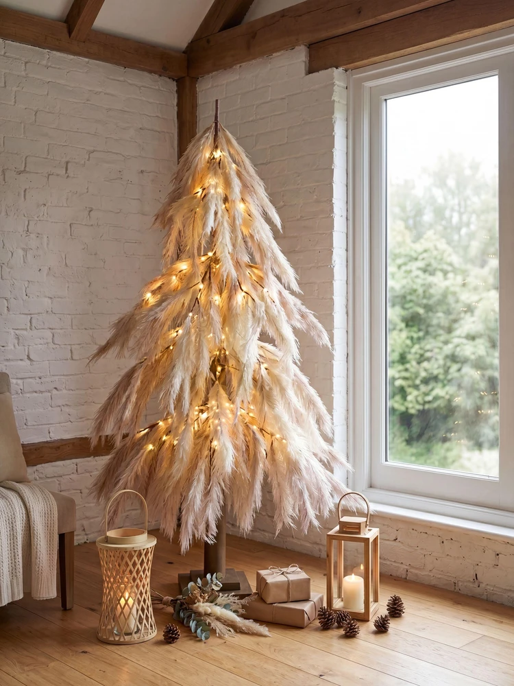 Beliani LED sodo dekoracija BIFROST 123 cm eglutė, smėlio spalvos