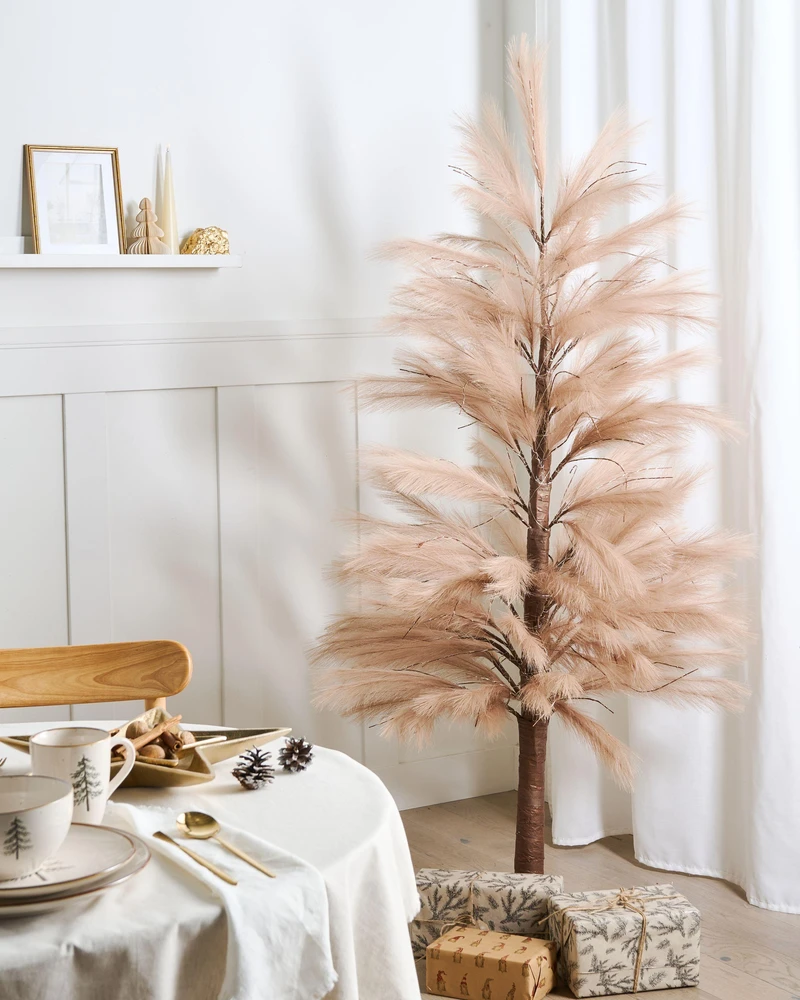 Beliani LED sodo dekoracija HAUGANES eglutė 190 cm smėlio spalvos