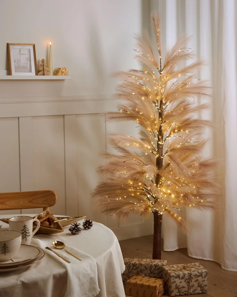 Beliani LED sodo dekoracija HAUGANES eglutė 190 cm smėlio spalvos