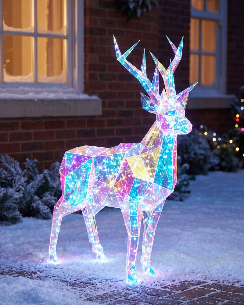 Beliani LED sodo dekoracija POLARIS 90 cm, spalvingas šiaurės elnias