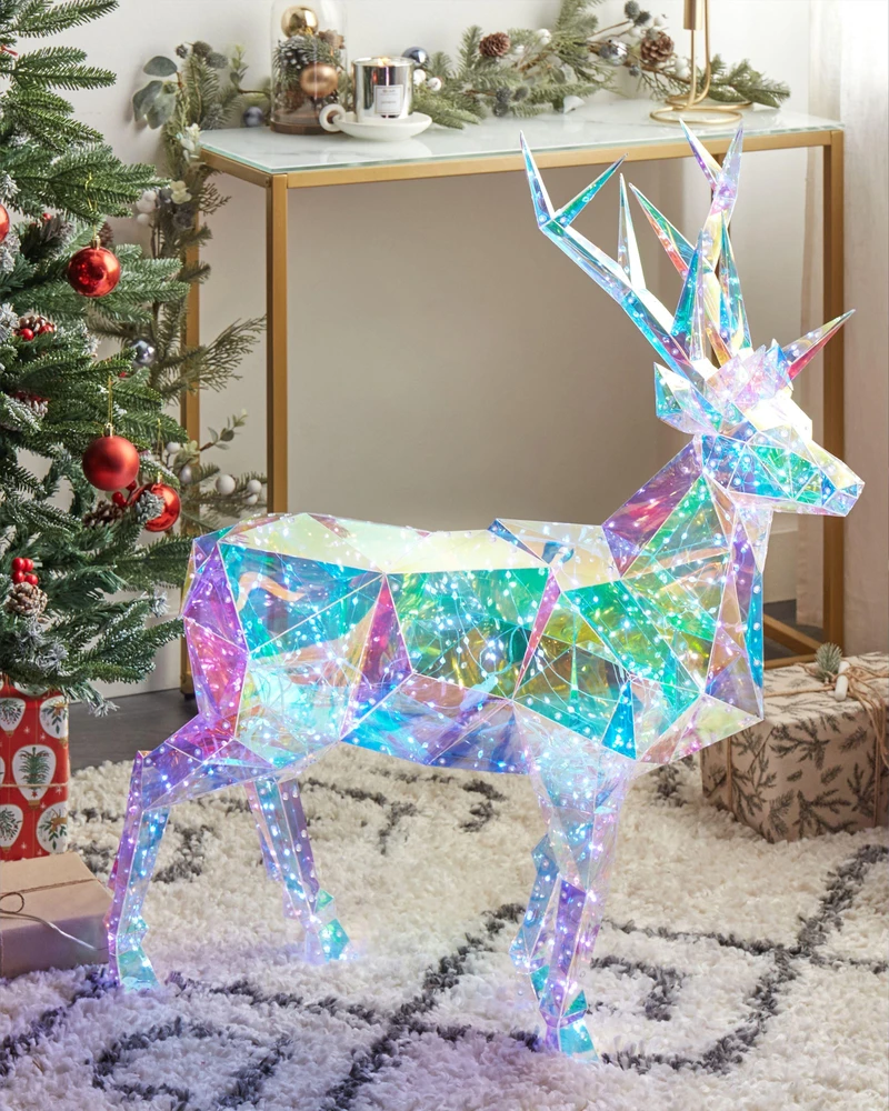Beliani LED sodo dekoracija POLARIS 90 cm, spalvingas šiaurės elnias