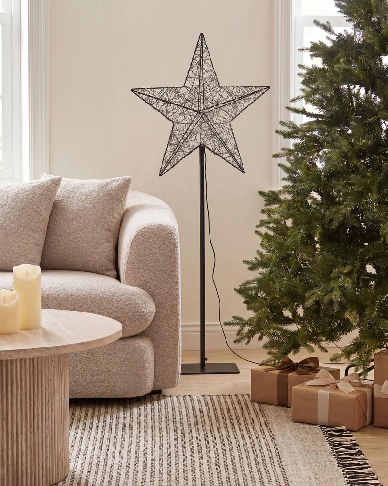 Beliani LED sodo dekoracija SANNAN žvaigždė 110 cm juoda