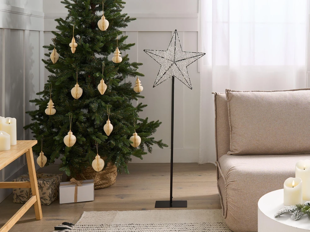Beliani LED sodo dekoracija SANNAN žvaigždė 110 cm juoda