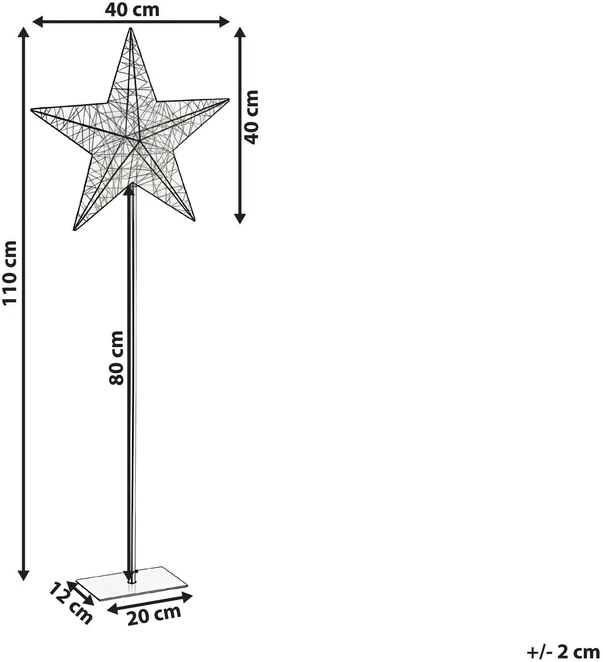 Beliani LED sodo dekoracija SANNAN žvaigždė 110 cm juoda