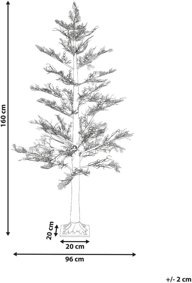 Beliani LED sodo dekoracija VASSLEN, 160 cm, eglutė, balta