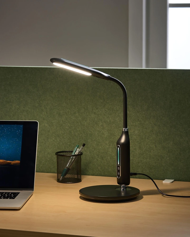 Beliani LED stalinė lempa CYGNUS su reguliatoriumi, metalinė, juoda