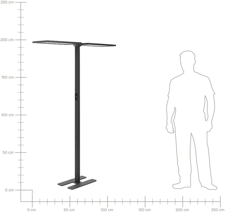 Beliani LED toršeras SCULPTOR su judesio jutikliu, metalinis, juodas