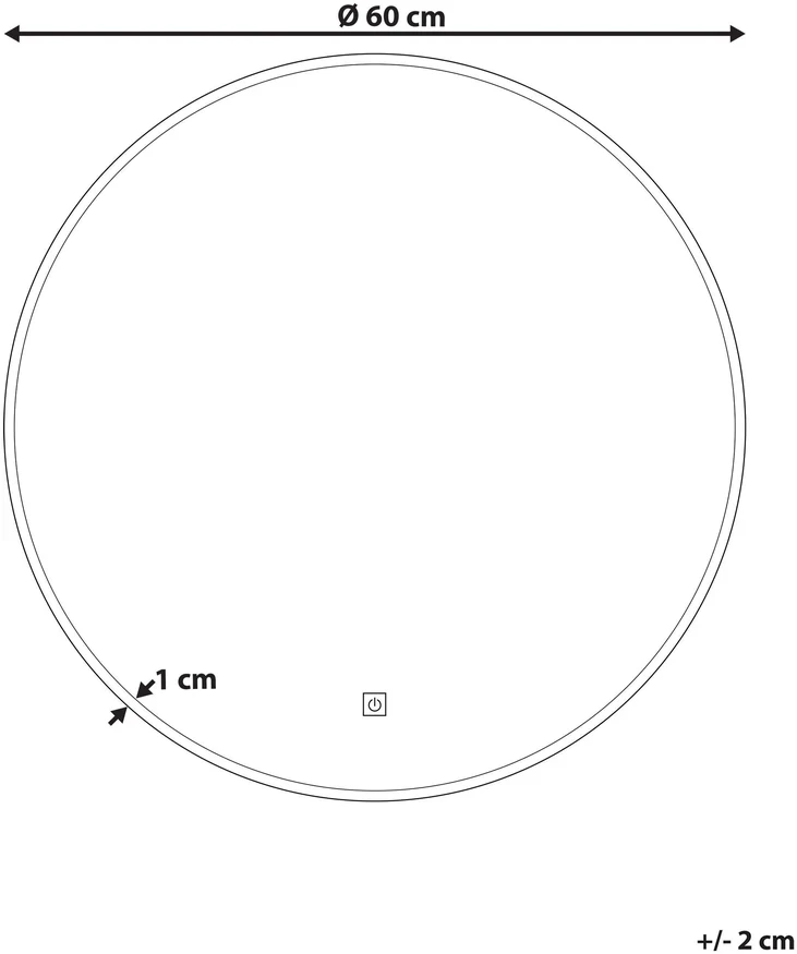 Beliani LED vonios veidrodis CALLAC 60 cm 60 cm sidabrinės spalvos