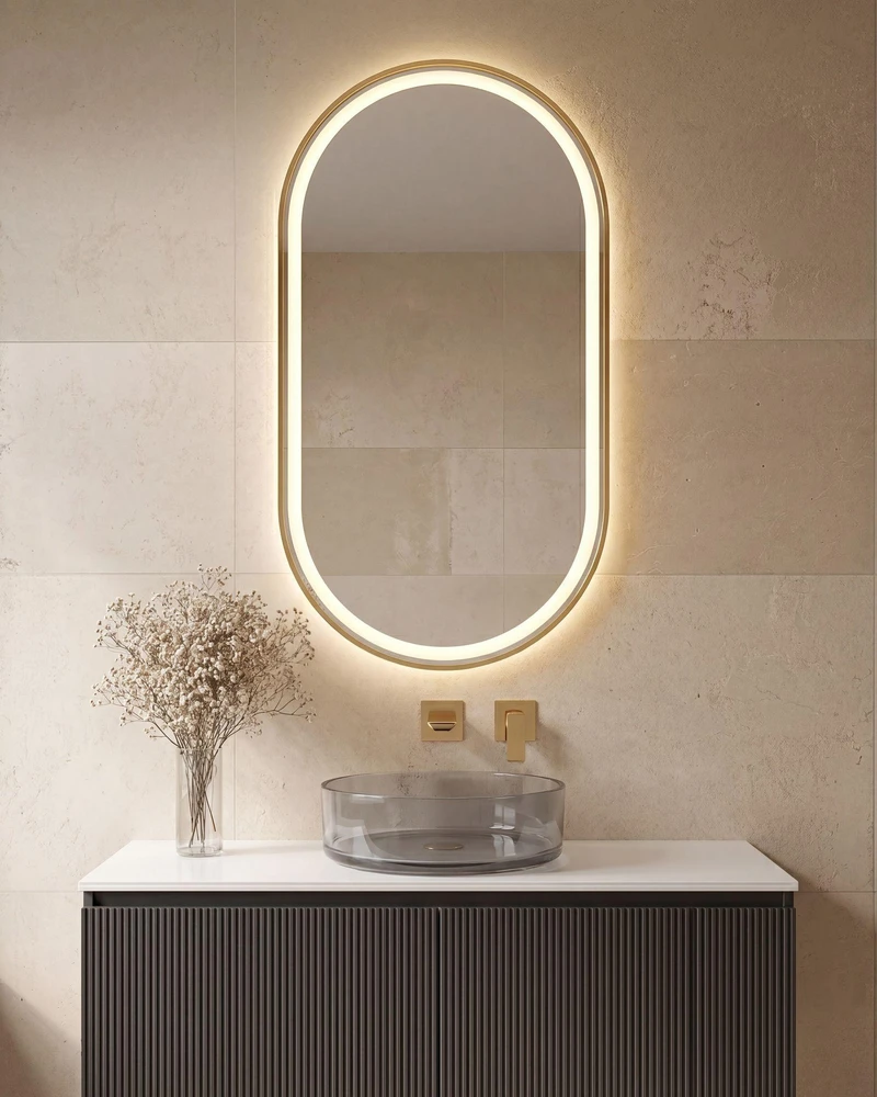 Beliani LED vonios veidrodis CHIDDES 60 cm 120 cm sidabrinis