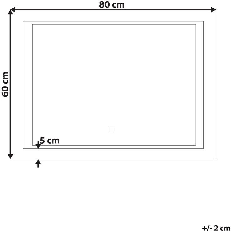 Beliani LED vonios veidrodis EYRE 80 cm 60 cm sidabrinės spalvos
