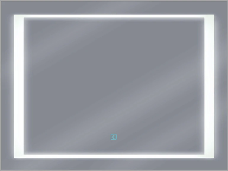 Beliani LED vonios veidrodis EYRE 80 cm 60 cm sidabrinės spalvos
