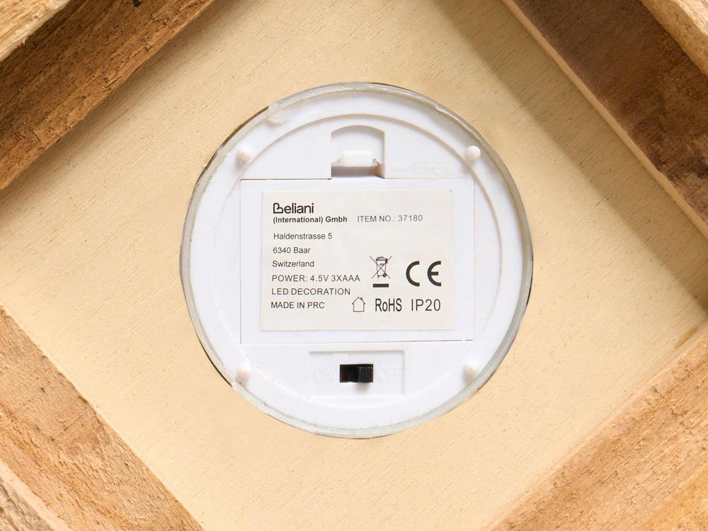 Beliani LED žibintas SAIMA Kalėdinis raštas 40 cm tamsiai rudas