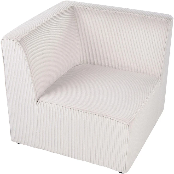 Beliani LEMVIG modulinė kampinė sofa 4 asmenims, kairinė, smėlio spalvos velvetas