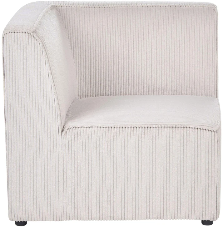 Beliani LEMVIG modulinė kampinė sofa 4 asmenims, kairinė, smėlio spalvos velvetas