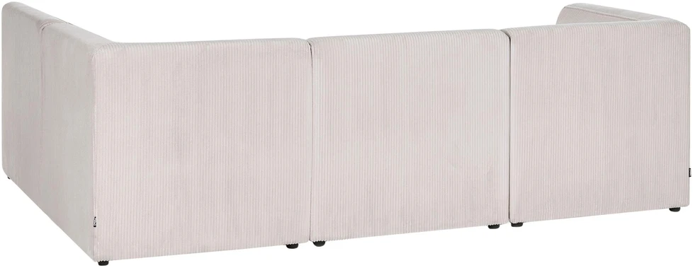 Beliani LEMVIG modulinė kampinė sofa 4 asmenims, kairinė, smėlio spalvos velvetas