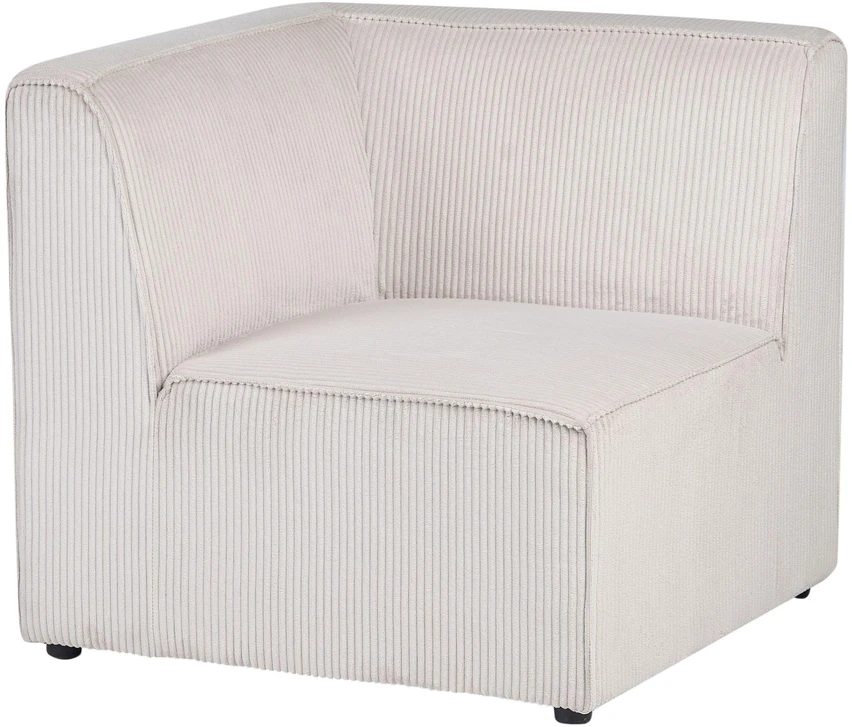 Beliani LEMVIG modulinė kampinė sofa 4 asmenims, kairinė, smėlio spalvos velvetas