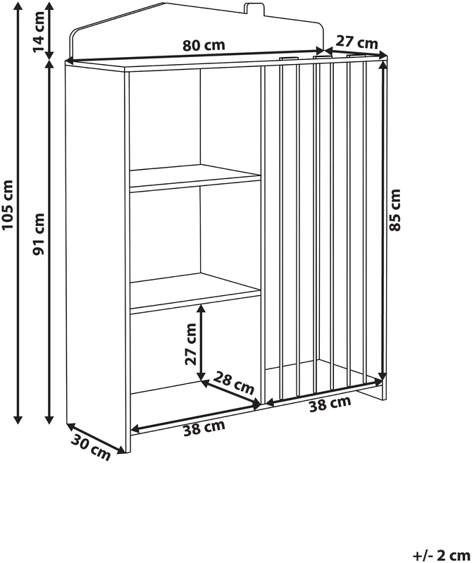 Beliani Lentyna 3 lentynų LACKEY 105 cm Šviesiai ruda