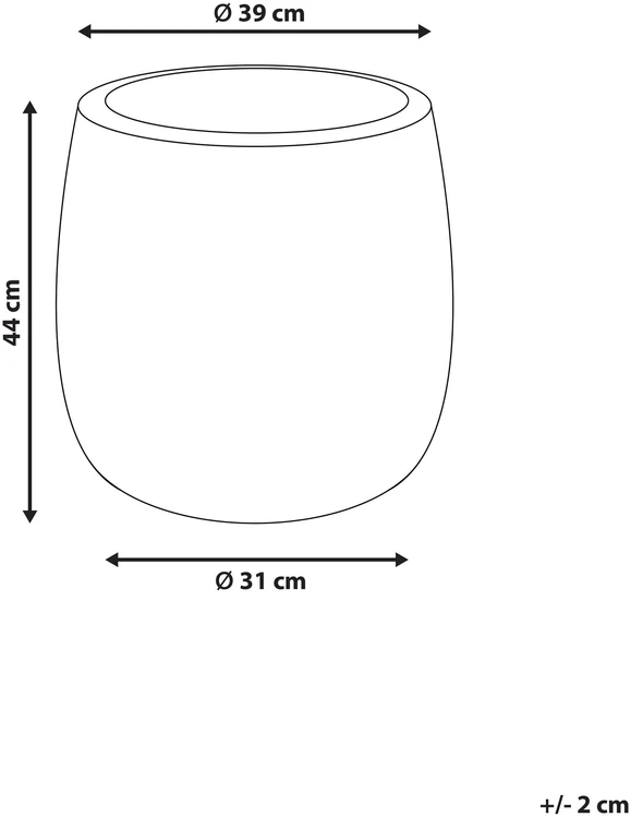 Beliani LIVADIA vazonas 39 cm alyvuogių spalvos