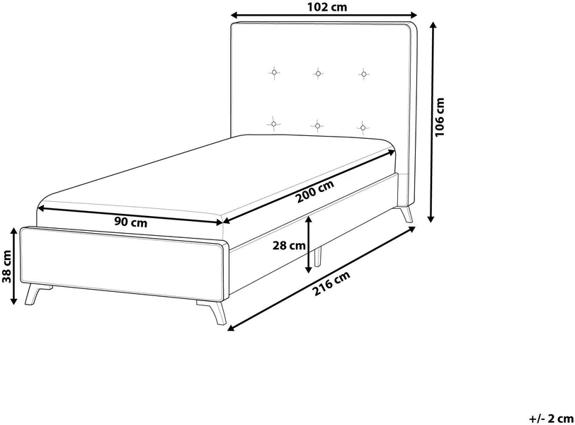 Beliani Lova AMBASSADOR 90 x 200 cm smėlio spalvos