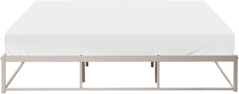 Beliani Lova be galvūgalio Metal VIRY 180 x 200 cm šviesiai smėlio spalvos