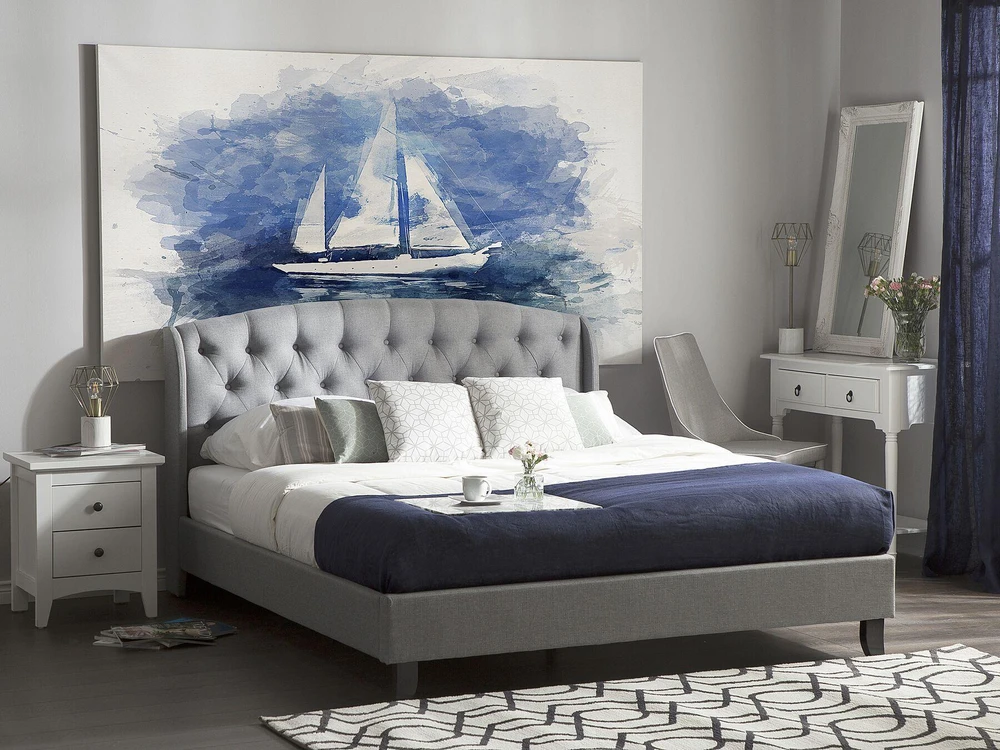 Beliani Lova BORDEAUX 140 x 200 cm šviesiai pilka