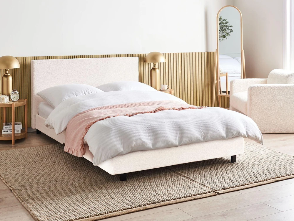 Beliani Lova Boucle ALBI 140 x 200 cm, balta