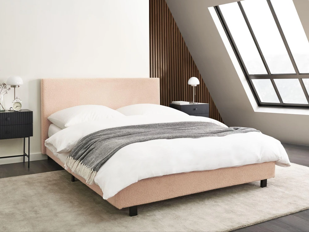 Beliani Lova Boucle ALBI 140 x 200 cm smėlio spalvos