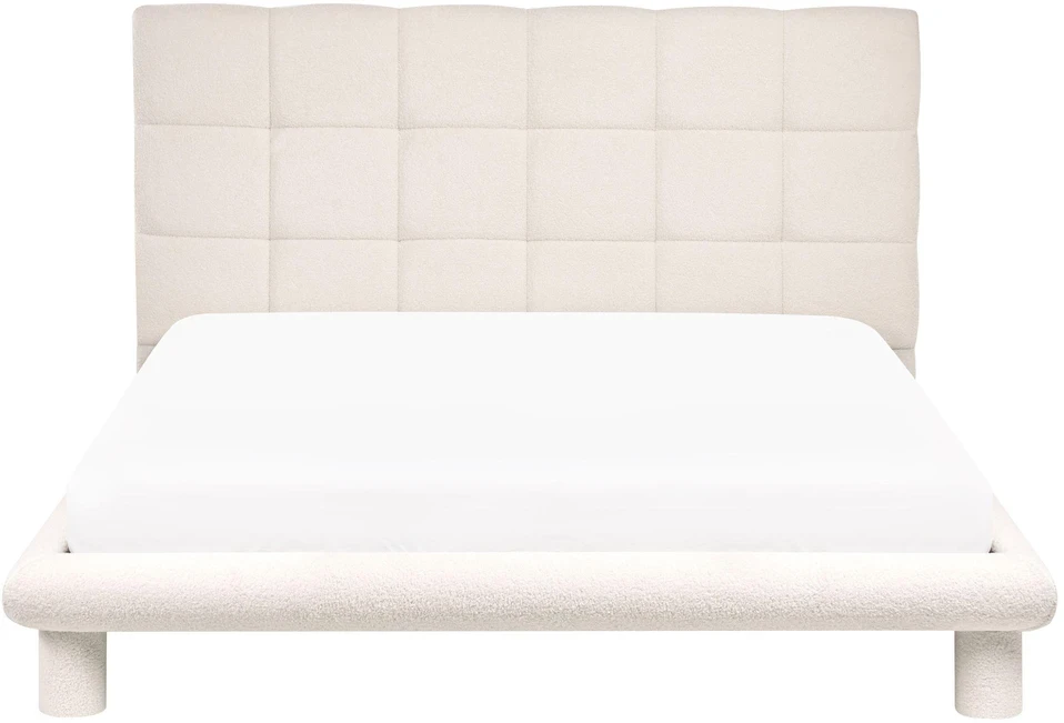Beliani Lova Boucle CRESSAT 160 x 200 cm, kreminės baltos spalvos