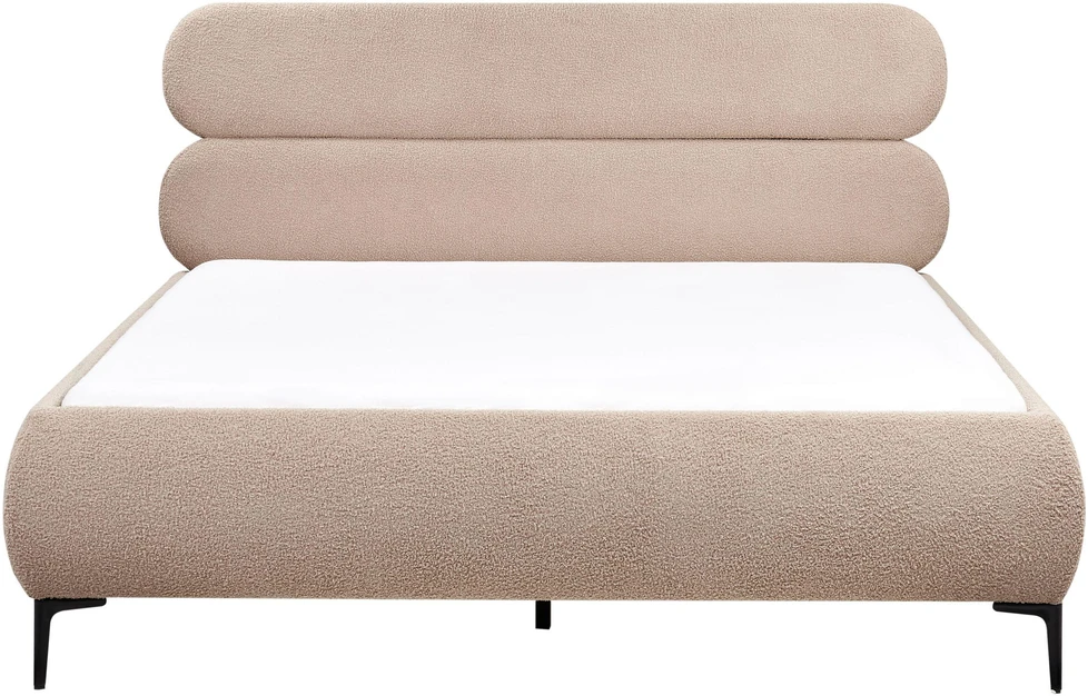 Beliani Lova Boucle LESSAY 160 x 200 cm smėlio pilkos spalvos