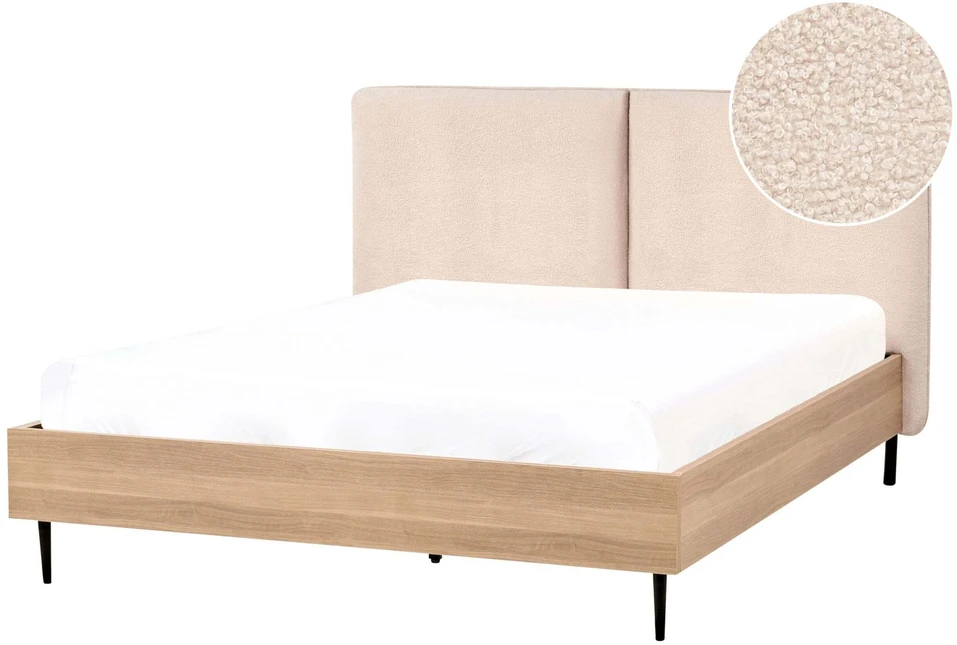Beliani Lova Boucle LIMANTON 140 x 200 cm smėlio spalvos