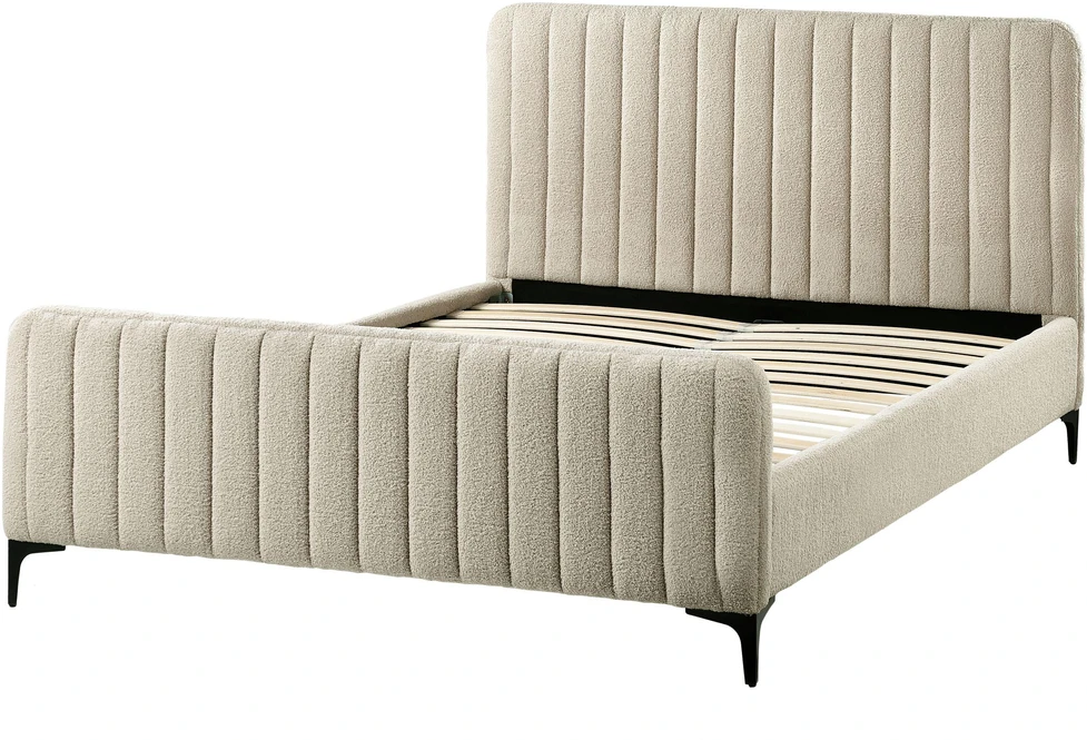 Beliani Lova Boucle LUNAN 140 x 200 cm smėlio spalvos
