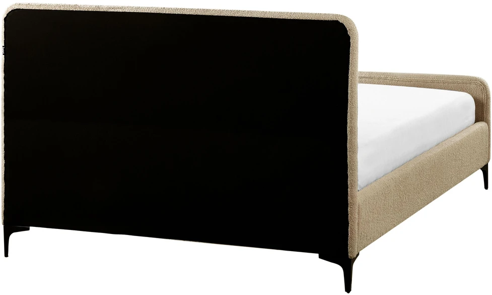 Beliani Lova Boucle LUNAN 140 x 200 cm smėlio-pilka