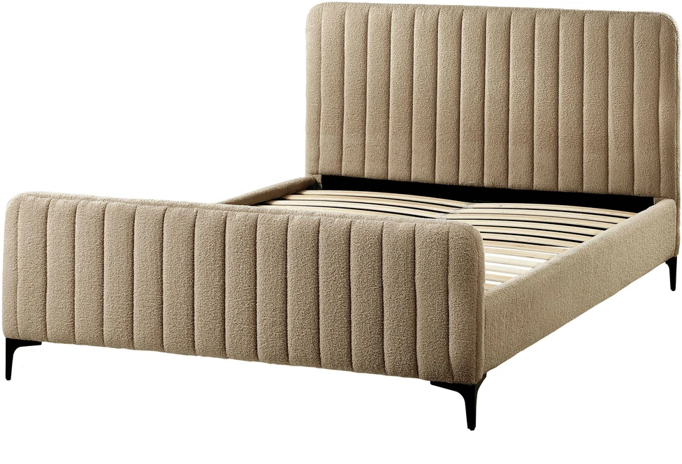 Beliani Lova Boucle LUNAN 140 x 200 cm smėlio-pilka
