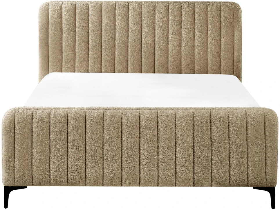 Beliani Lova Boucle LUNAN 140 x 200 cm smėlio-pilka