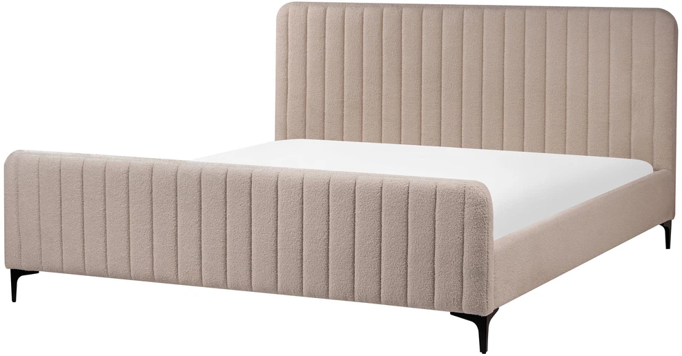 Beliani Lova Boucle LUNAN 180 x 200 cm smėlio-pilka