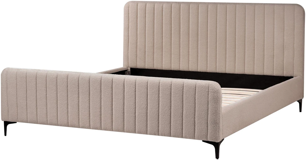 Beliani Lova Boucle LUNAN 180 x 200 cm smėlio-pilka