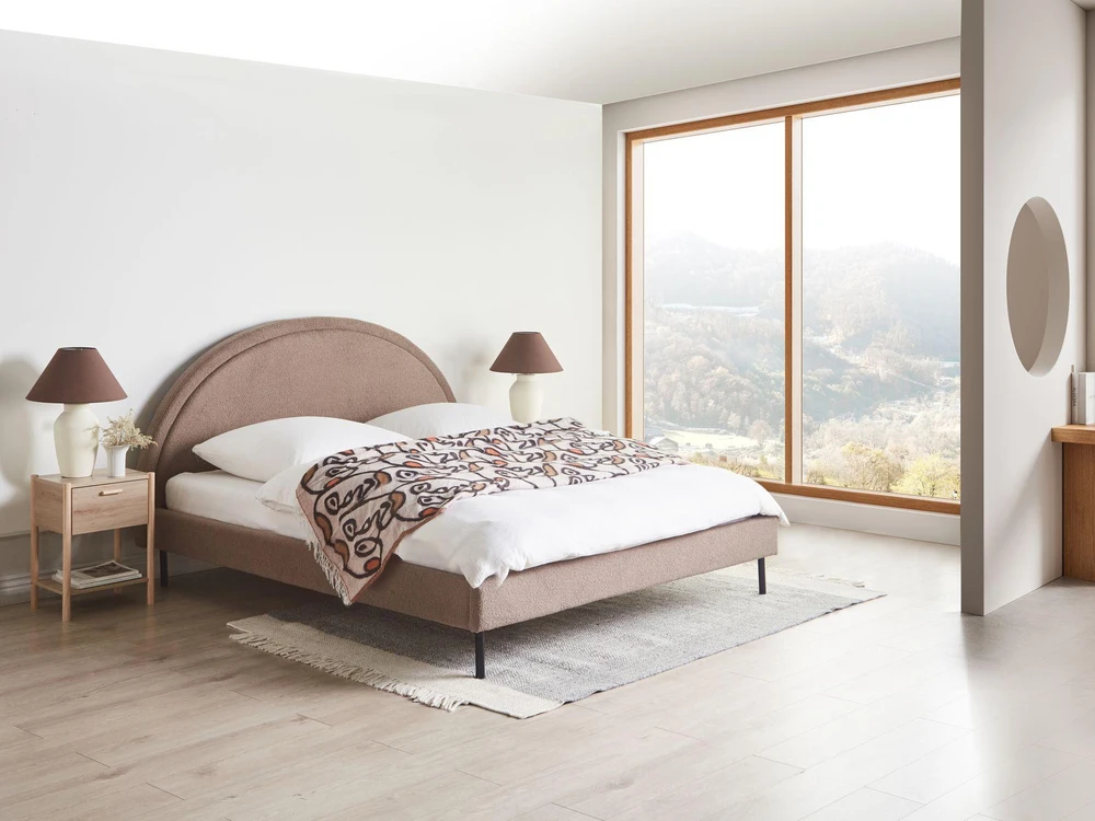 Beliani Lova Boucle MARGUT 180 x 200 cm smėlio spalvos
