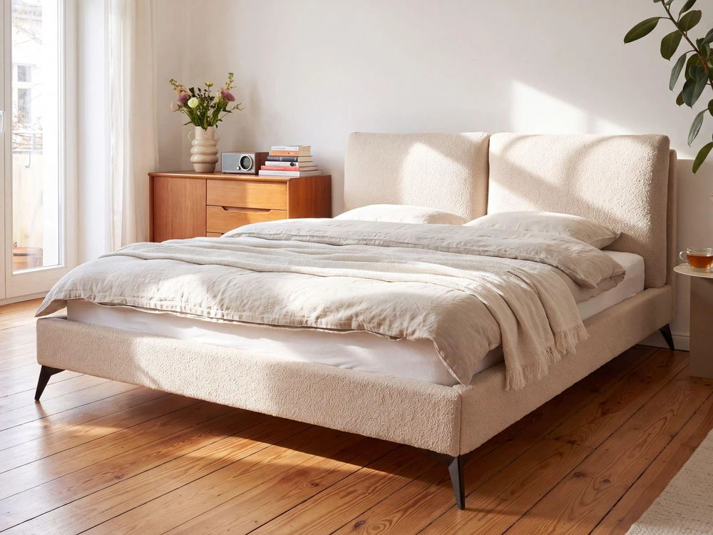 Beliani Lova Boucle MELLE 160 x 200 cm smėlio spalvos