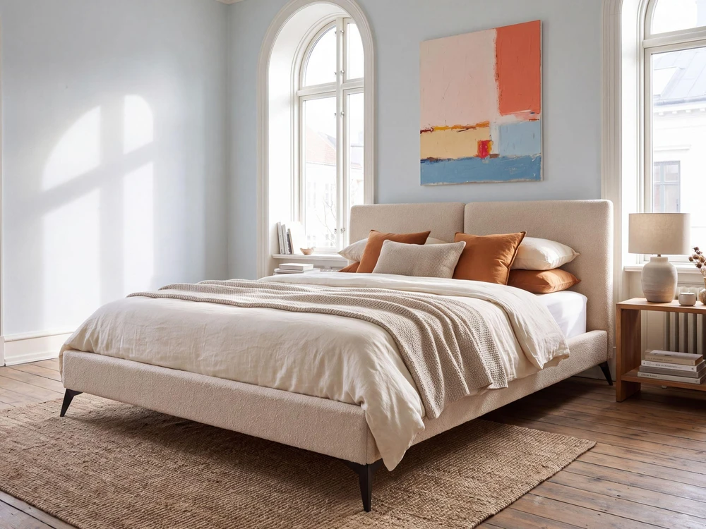 Beliani Lova Boucle MELLE 160 x 200 cm smėlio spalvos