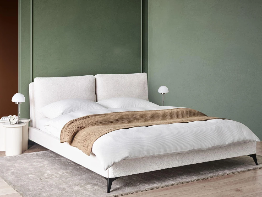Beliani Lova Boucle MELLE 180 x 200 cm, kreminė balta