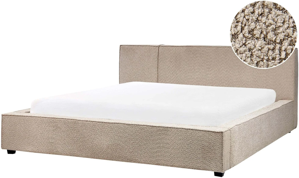 Beliani Lova Boucle MIRANDE 180 x 200 cm smėlio spalvos